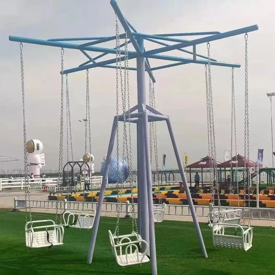 Outdoor large non-powered swing multi-person double ring swing amusement equipment net celebrity bridge net celebrity swing