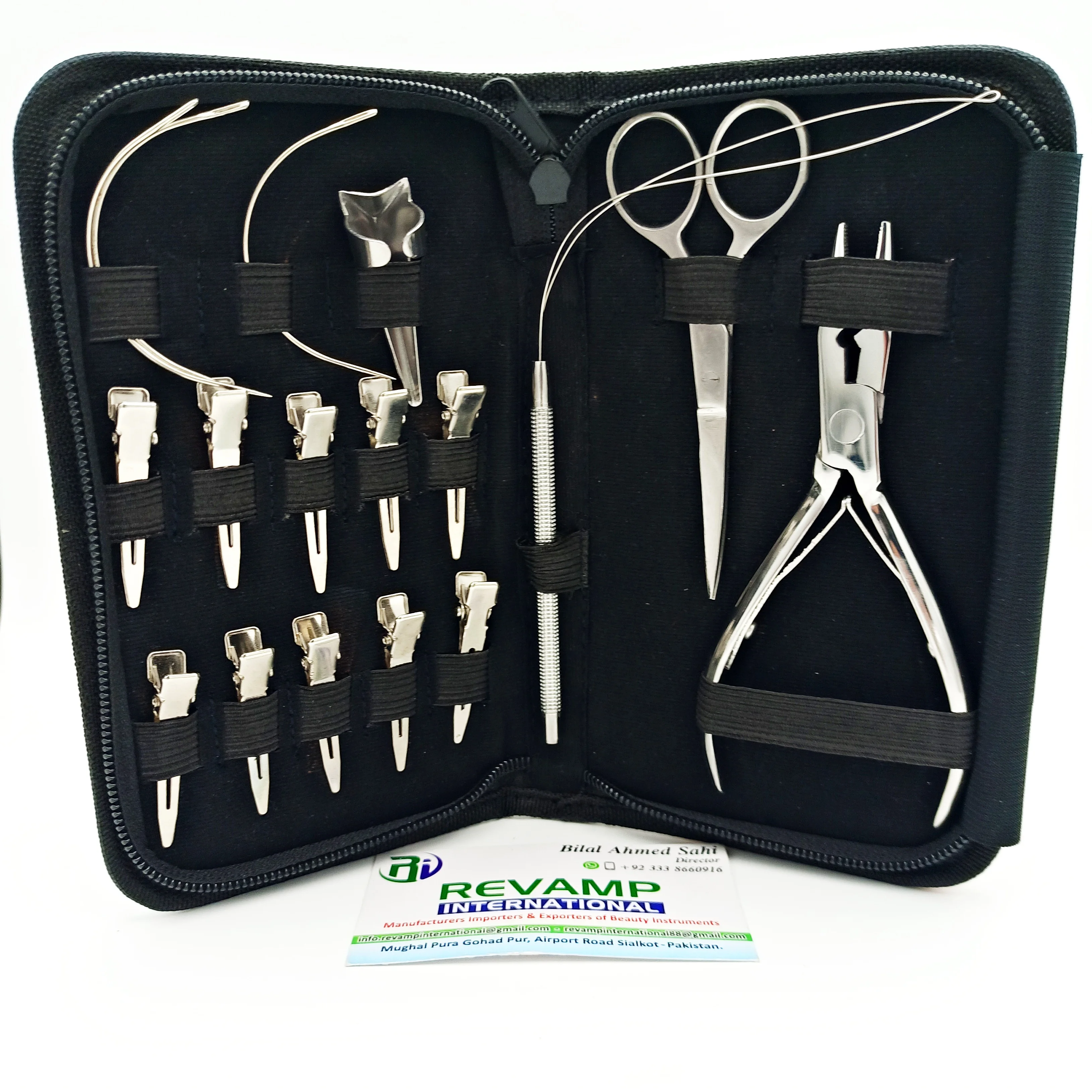 Sustainable Stainless Steel Hair Extension Tools Kit Micro Ring Beads Applicator Pliers Sectioning Clips And C Type Needles