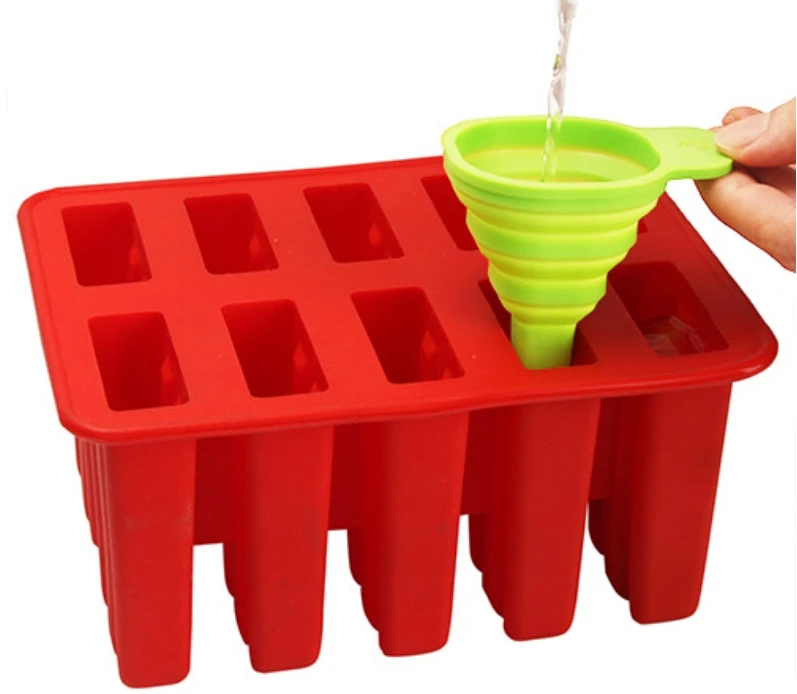 Homemade Popsicles Molds Shapes Silicone Frozen Ice Popsicle Ice-lolly Maker Food Grade BPA Free with Sorbet Maker Sticks