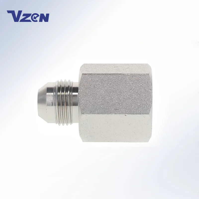 China Wholesale Full Size 2405 Carbon Steel Stainless Steel Brass Male Jic X Female Nptf Pipe Connector Hydraulic Fittings