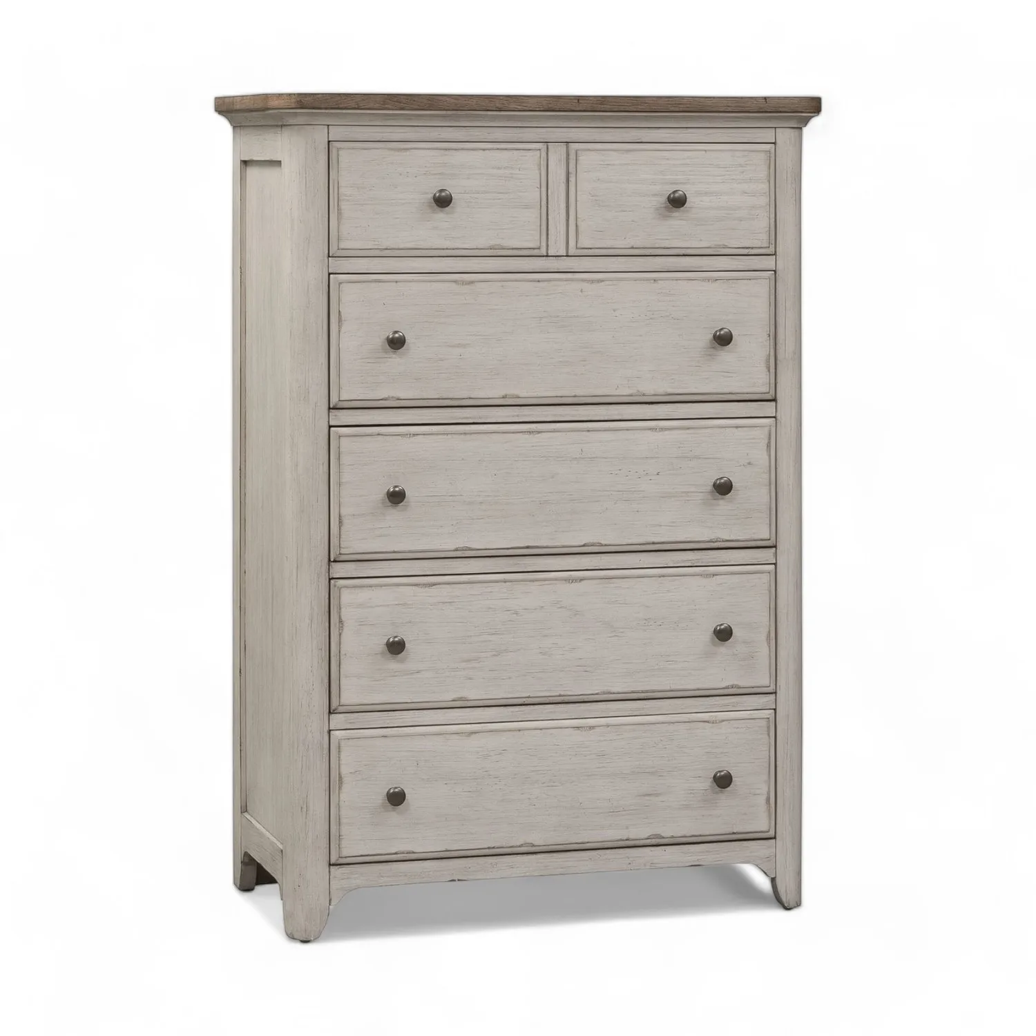 Classic Furniture White Wooden Chest of Drawers in Farmhouse style Standing Cabinet 6 Drawers Dresser for Bedroom Living Room