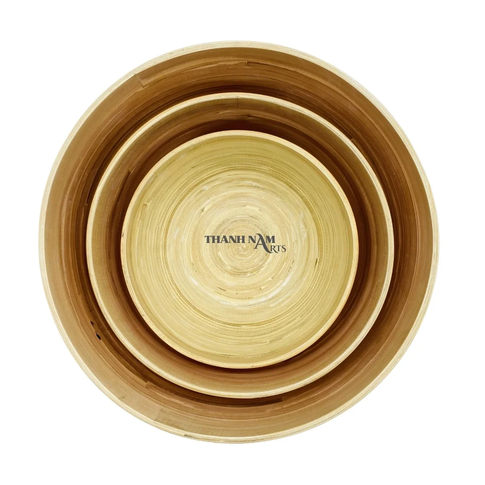 Natural bamboo fiber noodles bowls Health Reusable Custom Round bamboo bowl best seller from Vietnam 2023