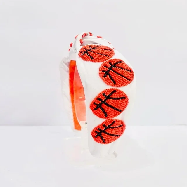 Crab Crawfish Shrimp boiling Season Special Glittery Top knotted Hair Accessory Indian Handmade Seed Beaded Headbands