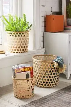 High Quality Bamboo Planter Baskets Handmade For Plant Tree & Storage OEM Acceptable Variety of Color Vietnam Handmade