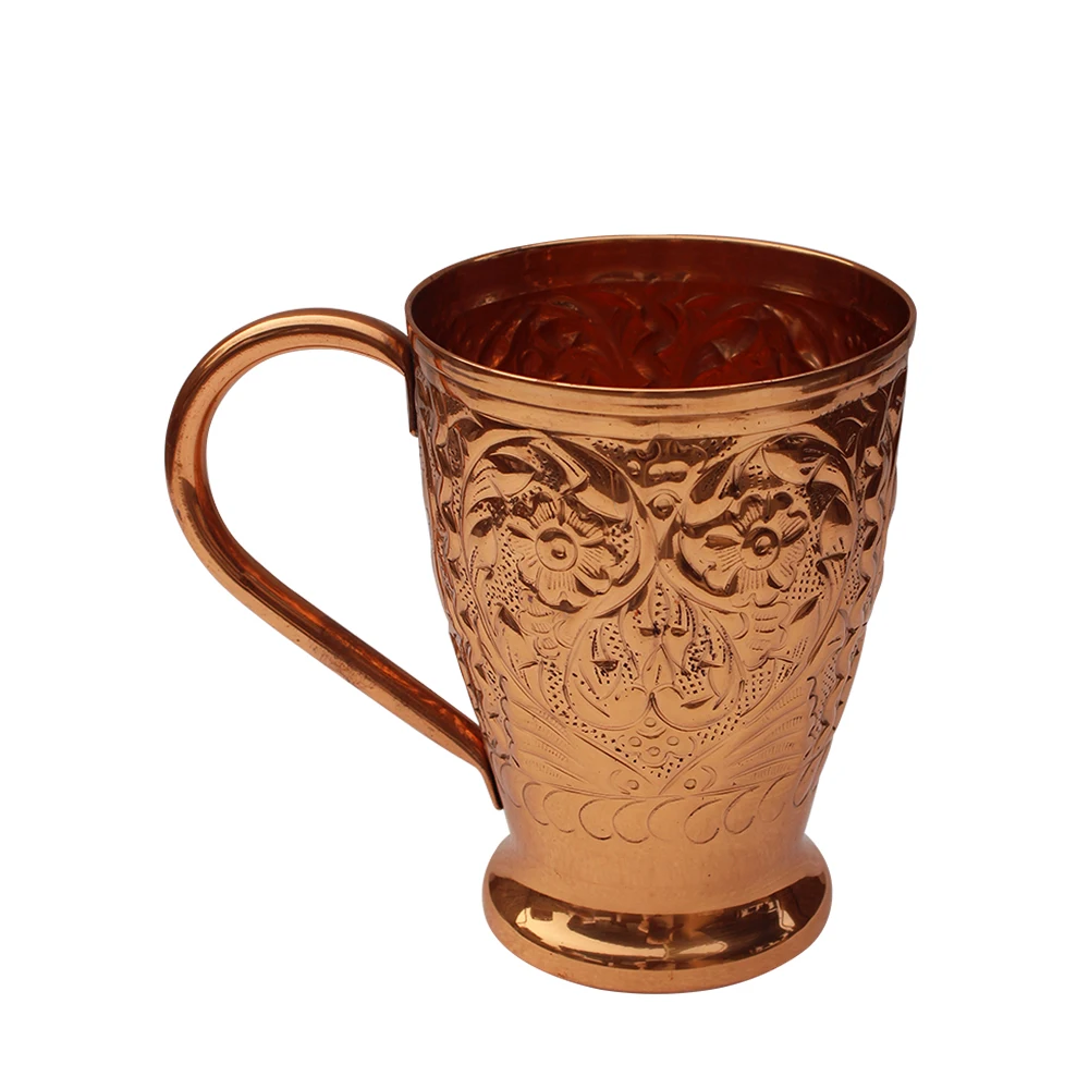 Handmade High Quality Copper Mugs With Handles 100% Pure Copper For Health Benefits Water Drinking