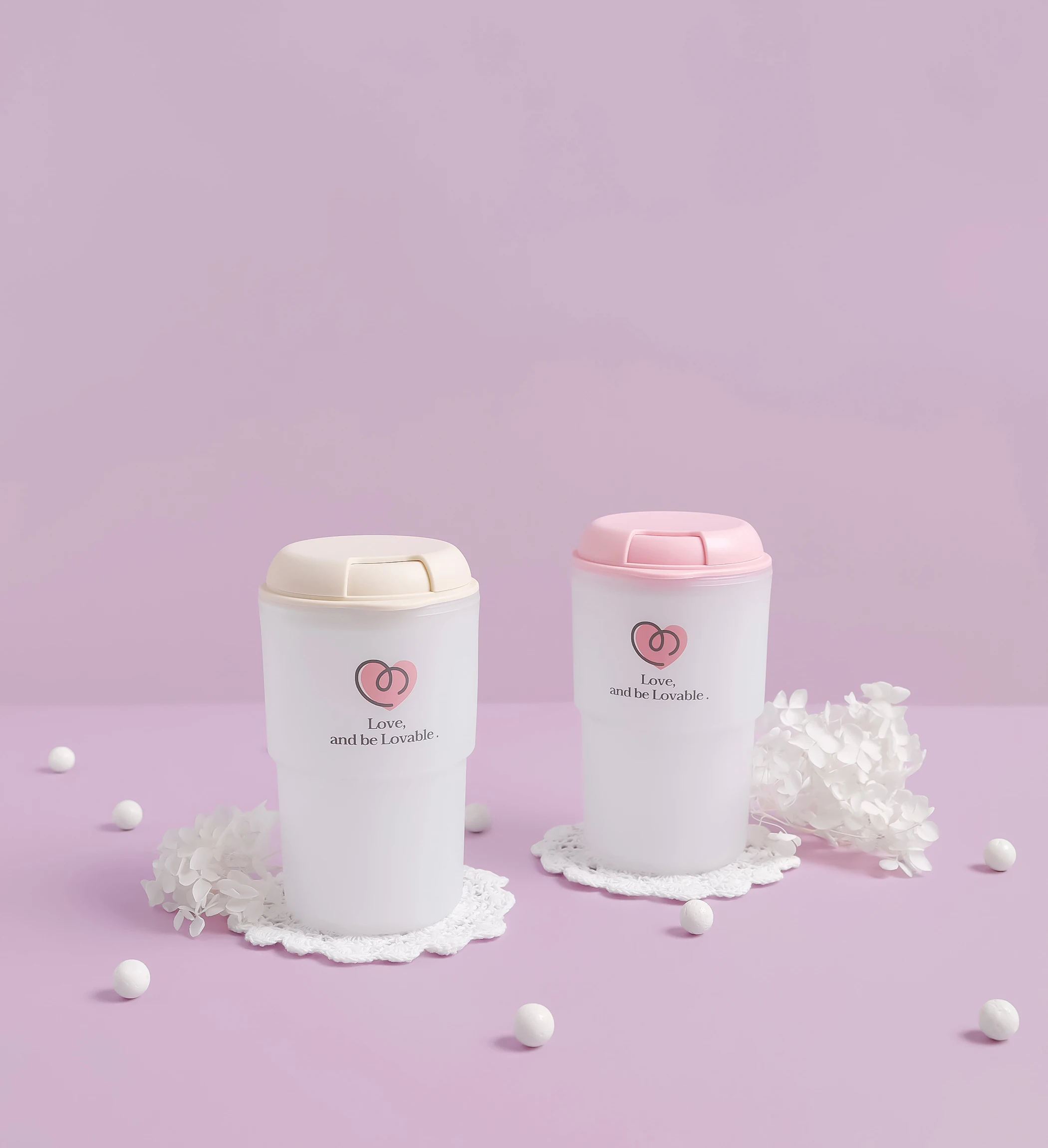 [Made in Korea] Double Wall Mug with Lid 350ml 12oz - Custom logo tumbler