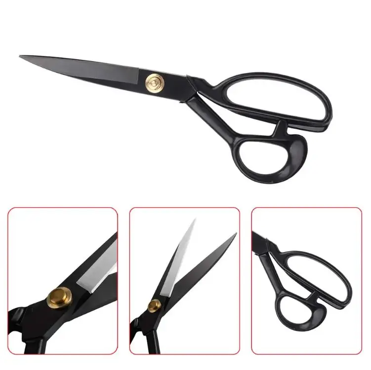 Black color coated 10 inch Heavy Duty Scissors for Leather Sewing shears Sharp Tailor Shears or Home and Dressmaker