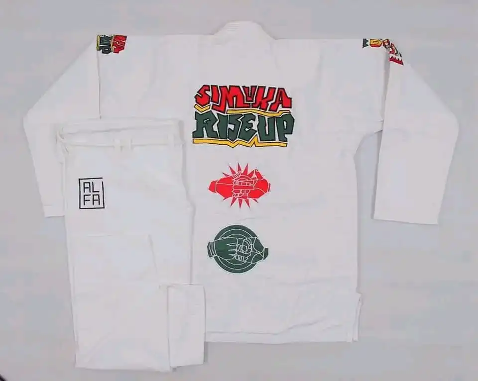 High Quality  Custom Made Jiu Jitsu Gi / Custom Made White Color BJJ Kimono And Rounded Cut Style Jiu Jitsu Kimono