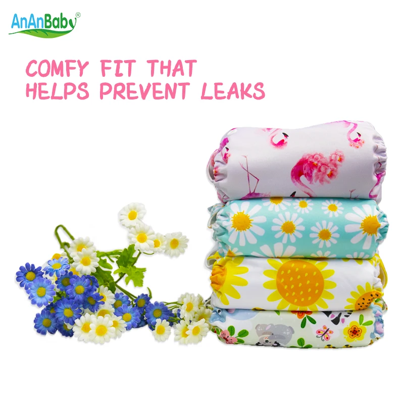 Wholesale Golden Supplier Ananbaby Organic  Washable Cloth Diapers Flat Sized Washable Baby Reusable Diapers Baby Cloth Diaper