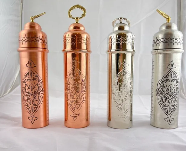 Buy Online Minimalist Quality Water Bottles In Three Different Designs 100% Health beneficial Elegant Bottle Copper Bottle Sales