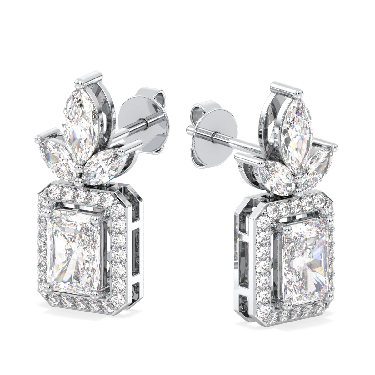 REYES Wholesale Manufacture 925 Sterling Silver Moissanite Earring Drop Shipping Minimalist Wedding Fine Jewelry for Women