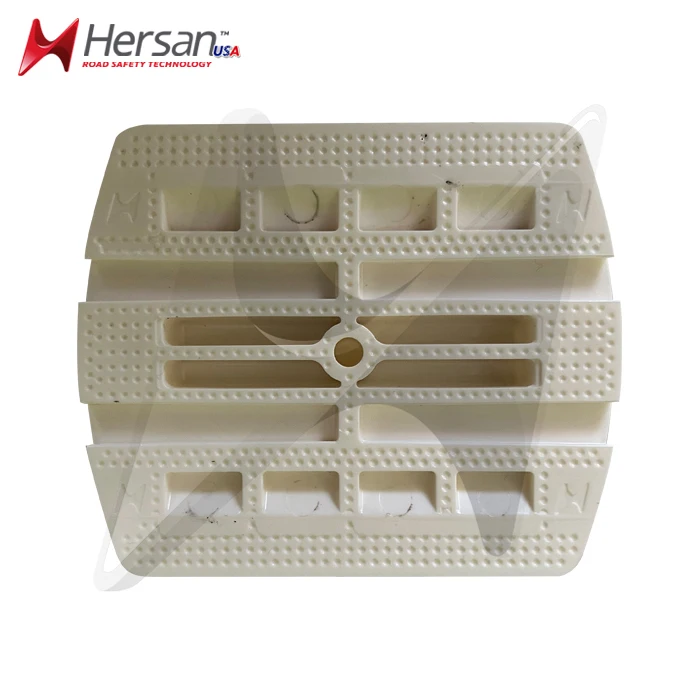 Hersan High Reflective Raised Pavement Marker Two Way Marker ABS Yellow Body Polycarbonate Yellow-Red Lenses 3m Pavement Solar