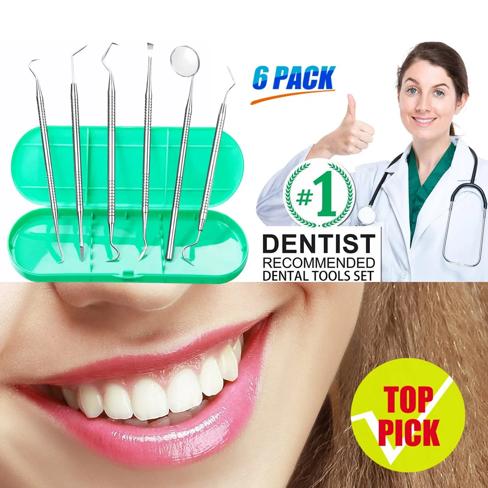 Stainless Dental Tool Set 3 Sets Oral Instruments Dental Tools Dentist Teeth Hygiene Explorer Probe Hook Teeth Care Kits