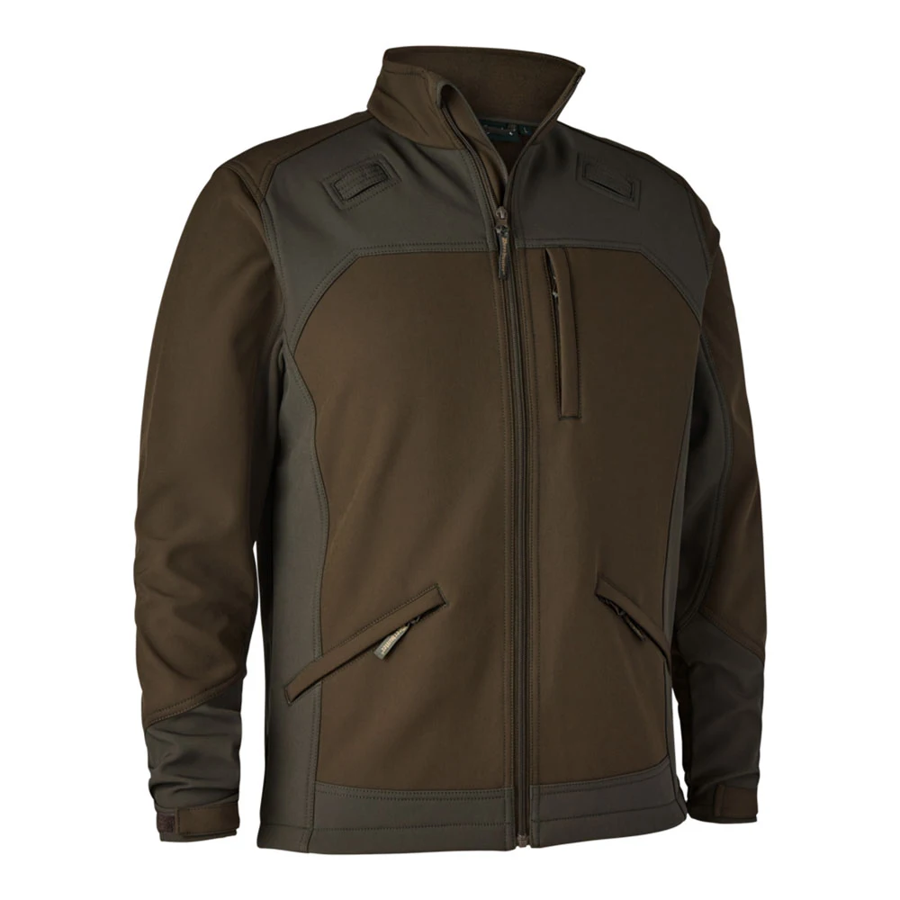 Contrast Colour Chest Pocket Concealed Zip Two Front Pockets With Concealed Zip Pre-shaped Sleeves Softshell Jacket