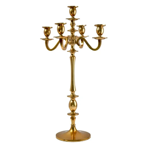 Custom Made Tableware Decorative Candle Holder Gold Polished Exquisite Candlestick Candelabra Room Home Decor Restaurant