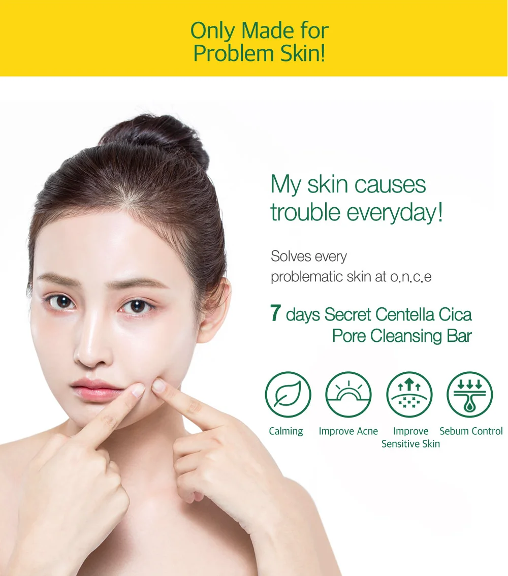 MAY ISLAND 7 Days Secret Centella Cica Pore Cleansing Bar [Soap|Cleansing Bar|Trouble Skin Care|Dead Skin Cell Care|Bubble]