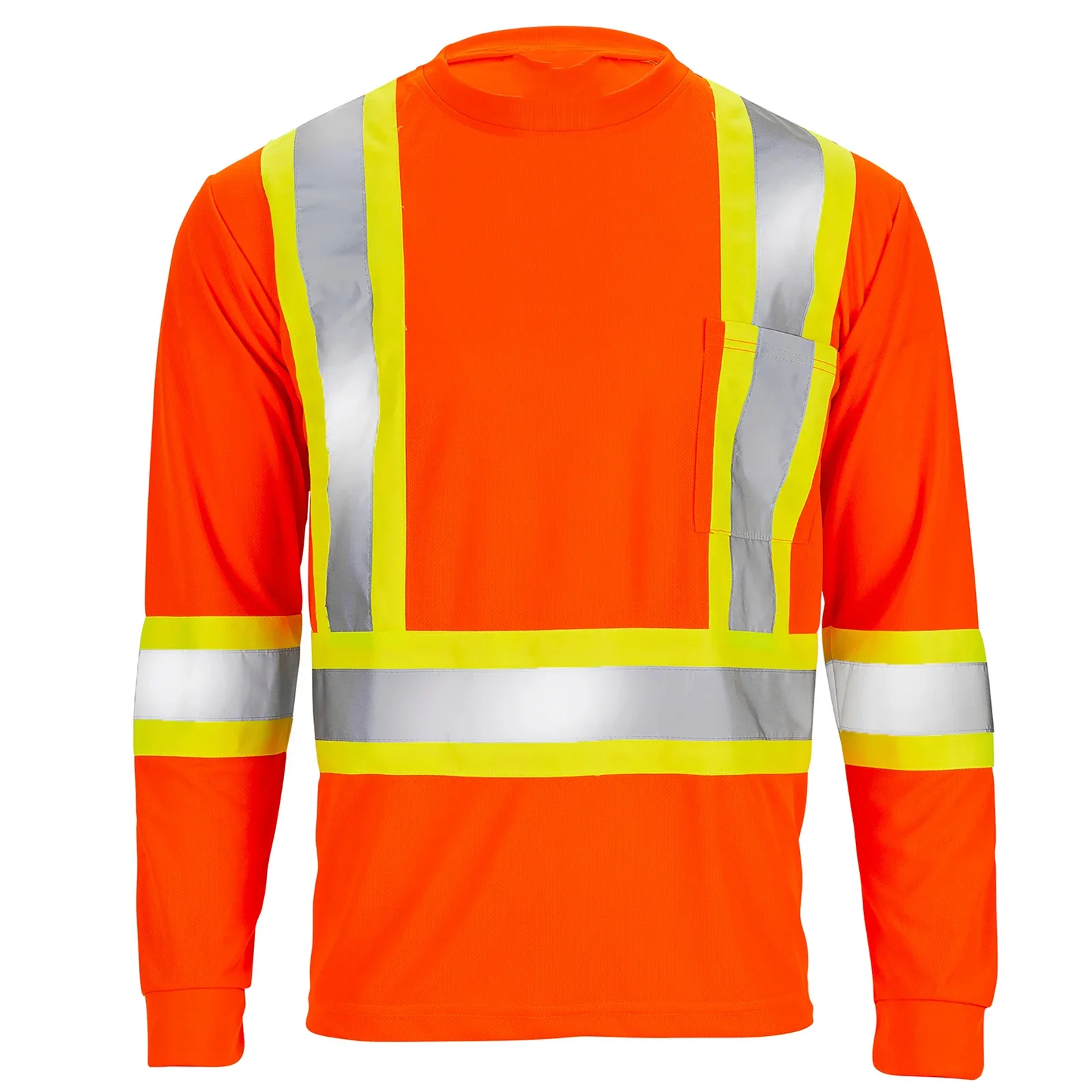 Hi Vis Orange Mesh Construction Safety Vest with Reflective Security Multi-Pockets Workwear Coverall Disposable Suit