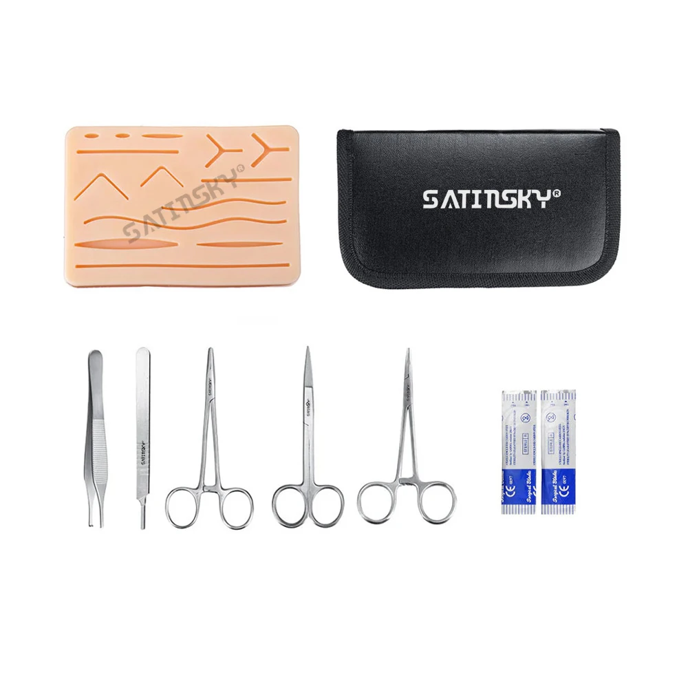 100% Best Quality Veterinary Suture Practice Kit Training for Medical Student Kit Doctor Nurse Suture Basic Instruments