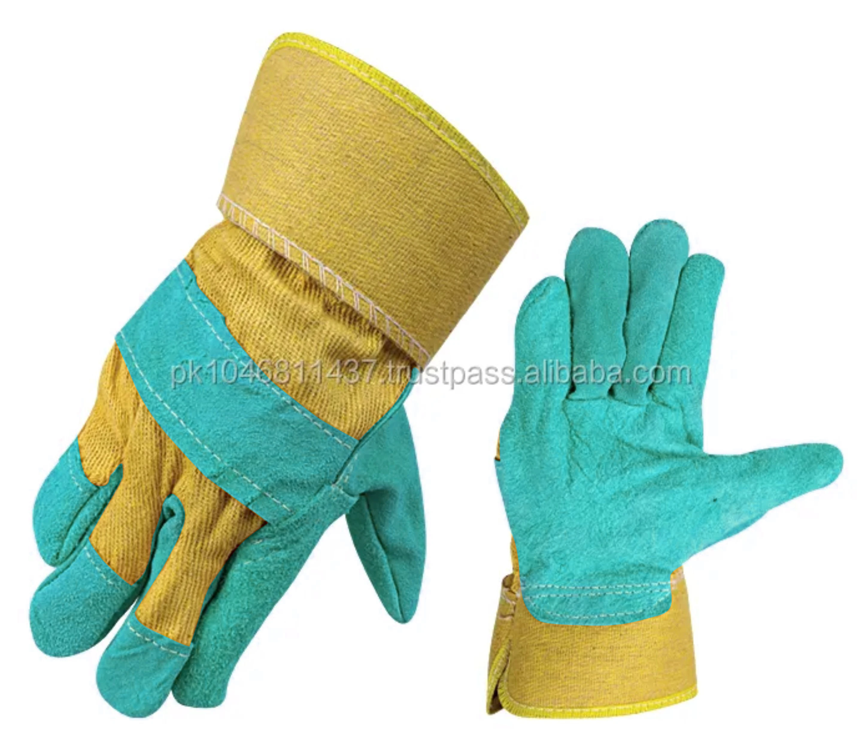 Long Lasting Cowhide Split Leather Gloves Comfortable Heavy Duty Work Safety Gloves with Garden Protection Soft Working Gloves