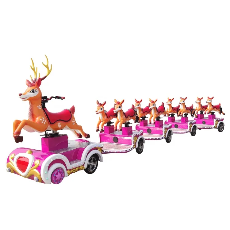 Funny exciting attractions hot selling factory wholesale amusement park trackless tourist train ride for sale