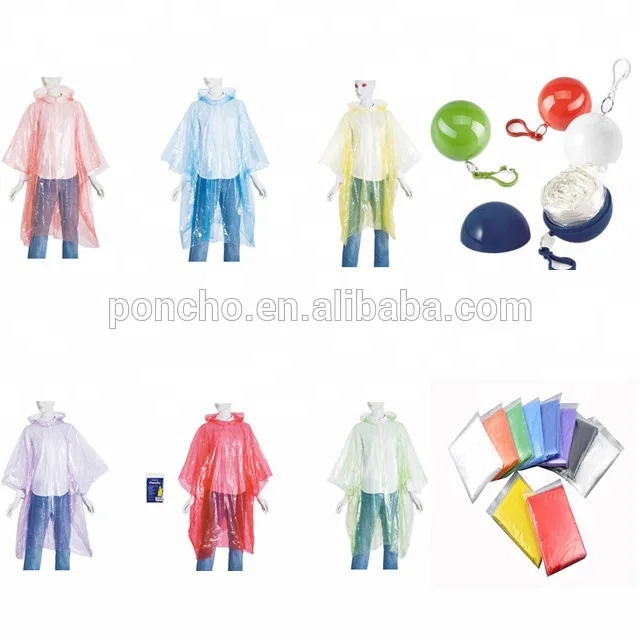 Cheap Rain Poncho t Transparent Disposable Rain Coats Adults