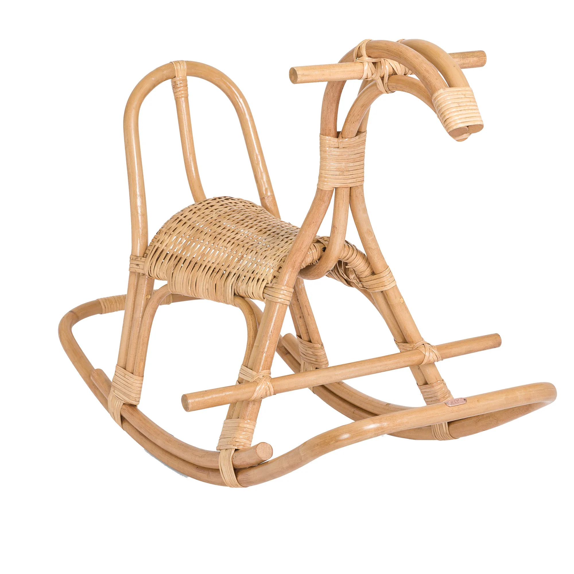 Vintage rattan rocking horse Ride On Kid Toy Animals Baby rockers Durable Safe rattan rocking horse