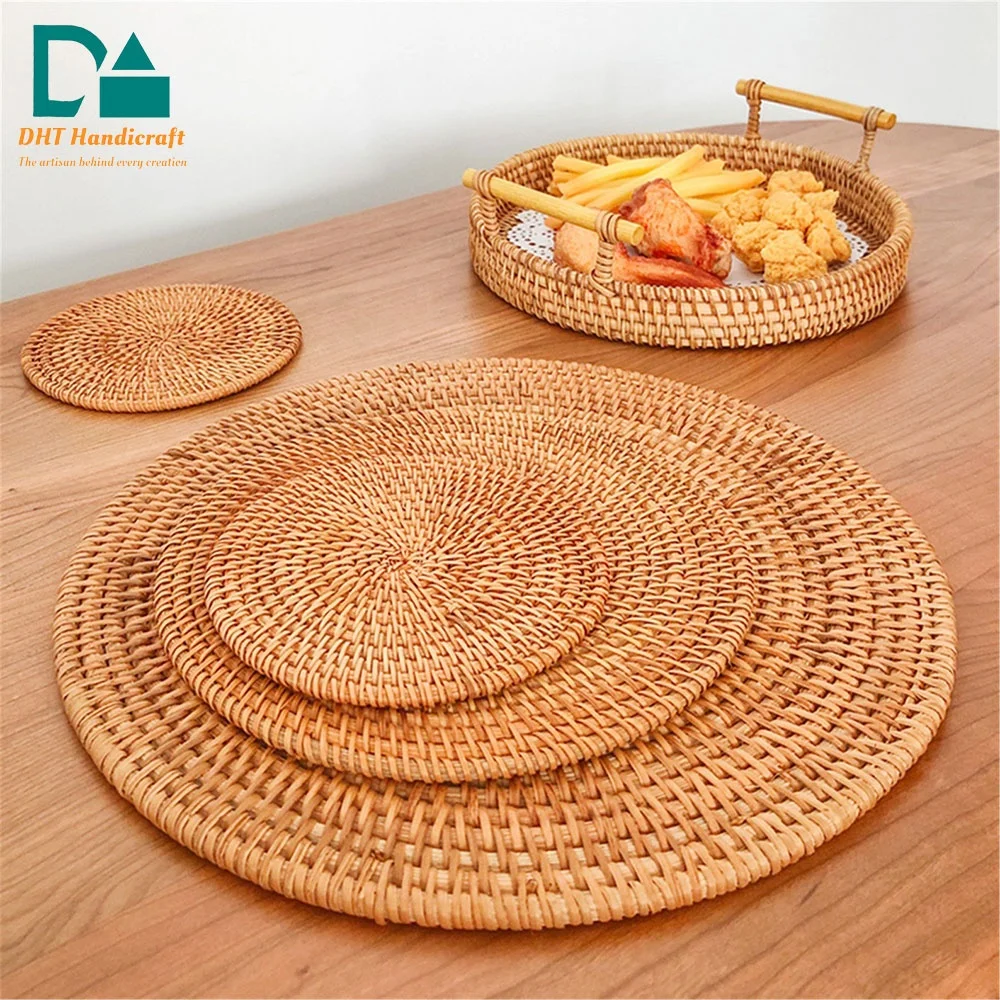 Placemat Rattan Customized Grass Placemats with Rattan Surround  for Decoration Wholesales