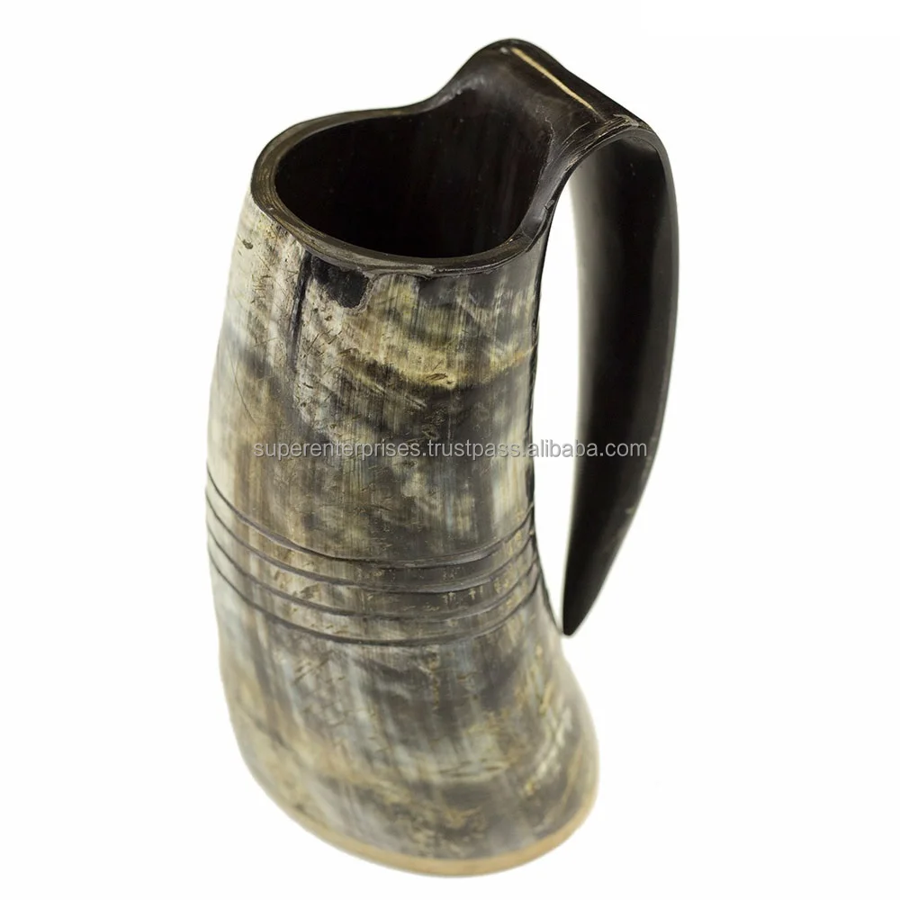Drinking Design Cow Horn Mug for Beer Drinking Indoor Decor Unique Material Design Drinking Mug