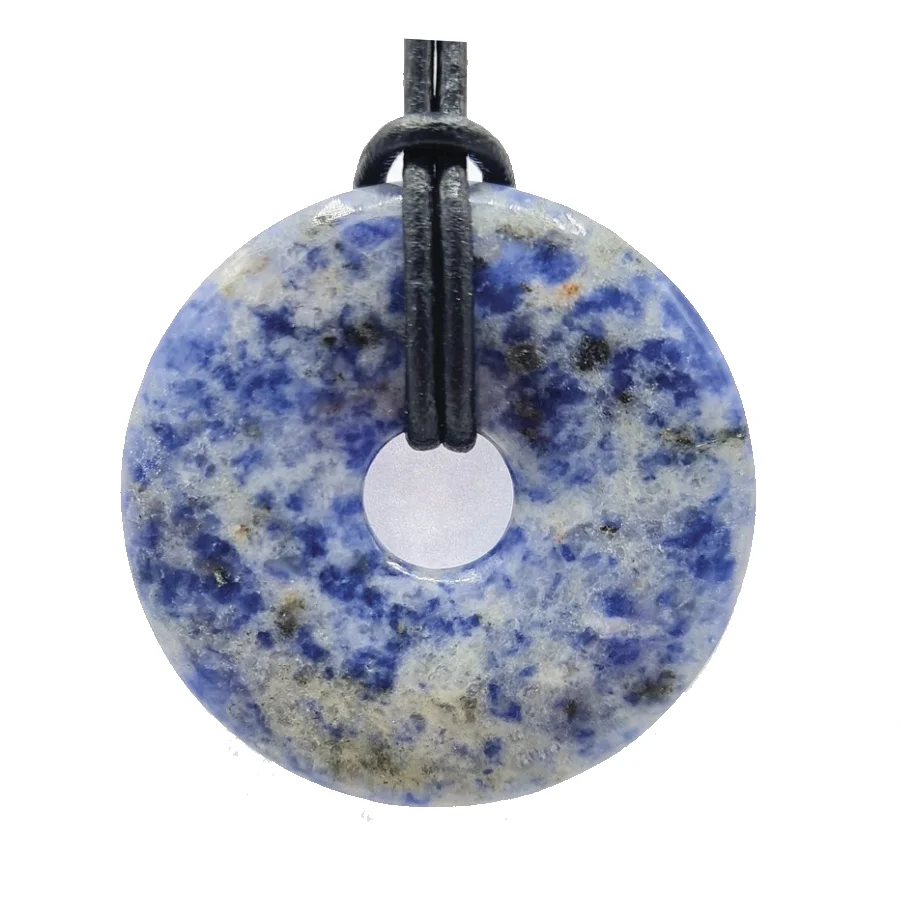 high quality Crystal Donut sodalite Beads Pendants Jewelry Making Donut Coin Pendant Gemstones For Jewelry Making wholesaler