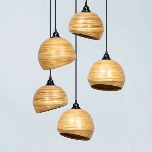 Best Seller Wholesales Bamboo Hanging Modern Style Pendant Light Natural Rattan Straw Lamp Shade Cover Frame For Home Decoration