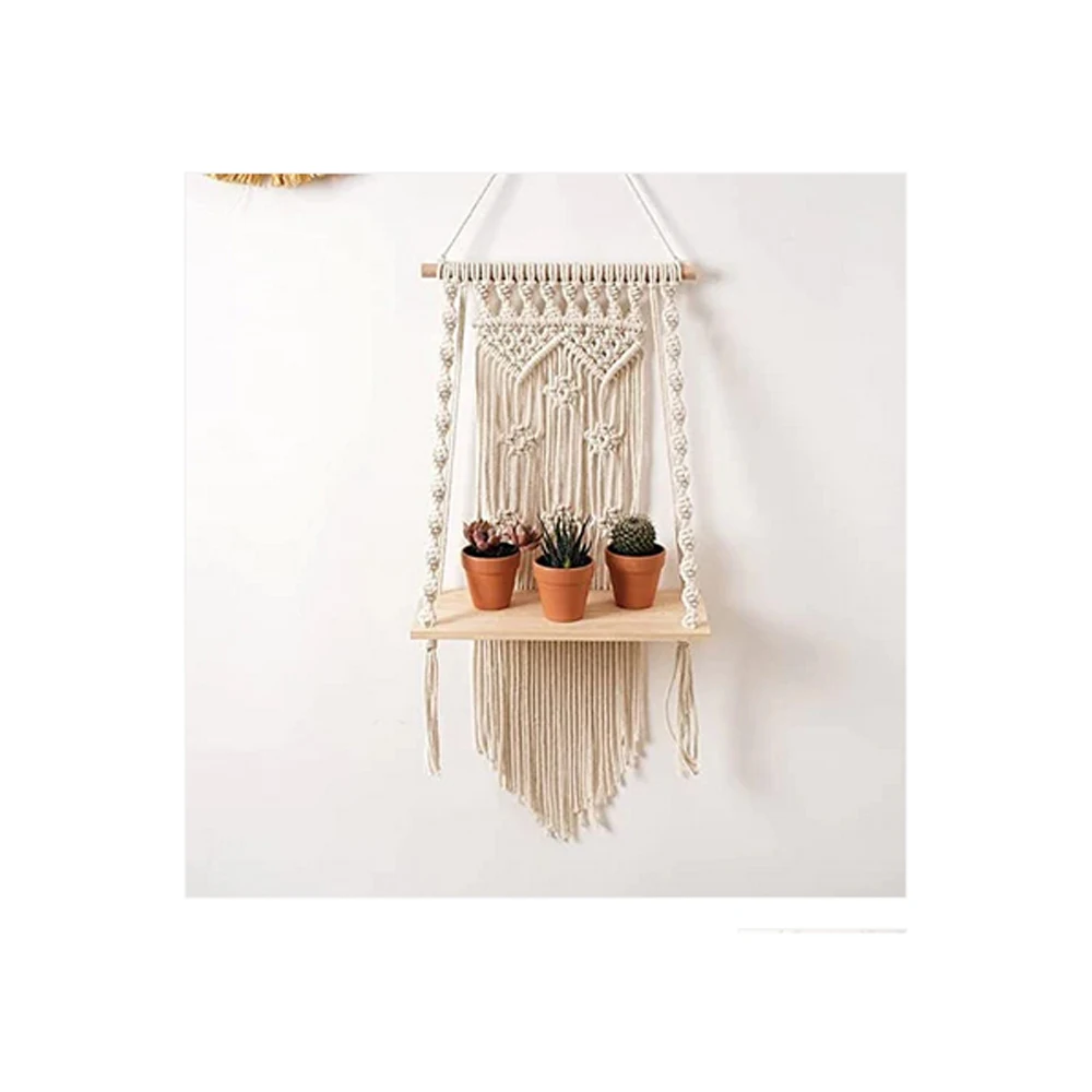 Macrame Wall Hanging Art Woven Boho Home Decor Geometric Yarn Tapestry Wall Decor For Bedroom