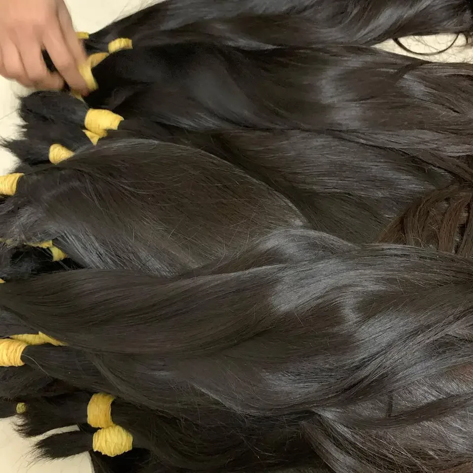 Bulk hair High Quantity 100% Raw Human Hair Bundles from Vietnamese Double Drawn From Vietnam puff hair product