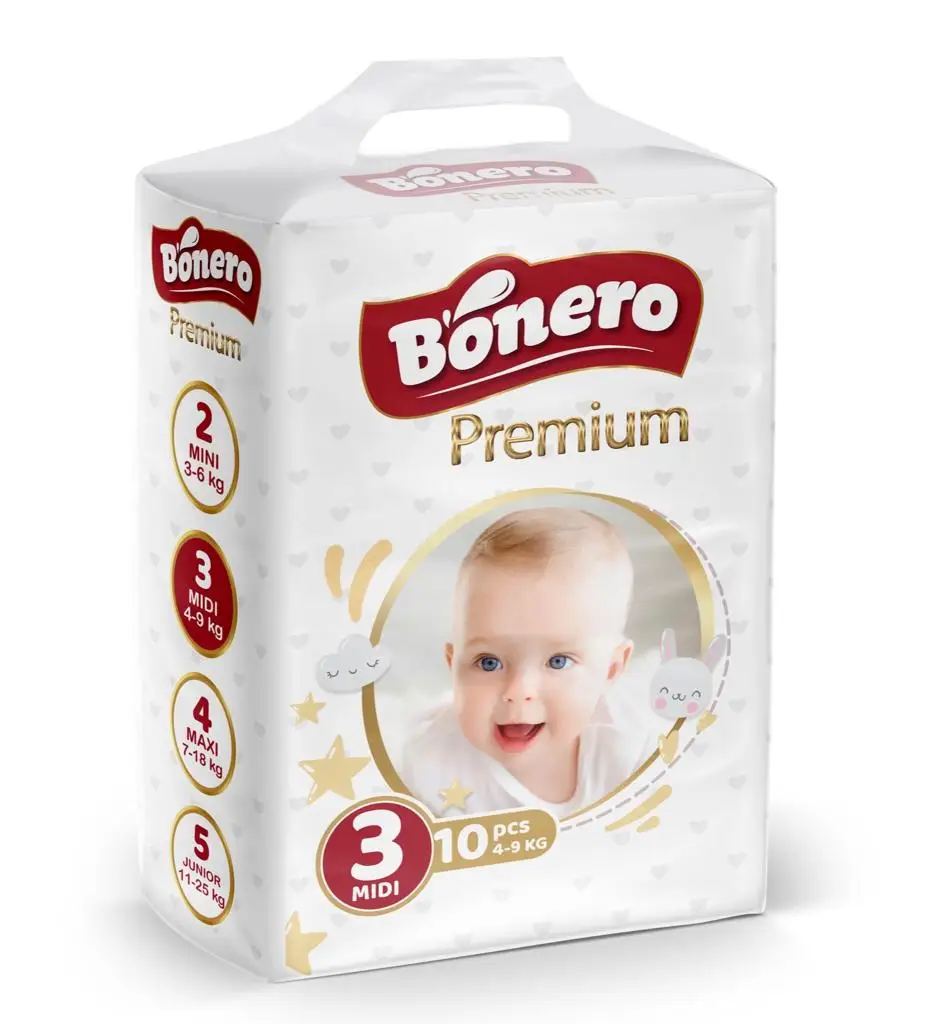 High Quality Elastic Disposable Baby Diaper Grade a Size MIDI Diapers in Bales Hygiene Product Manufacturer From Turkey