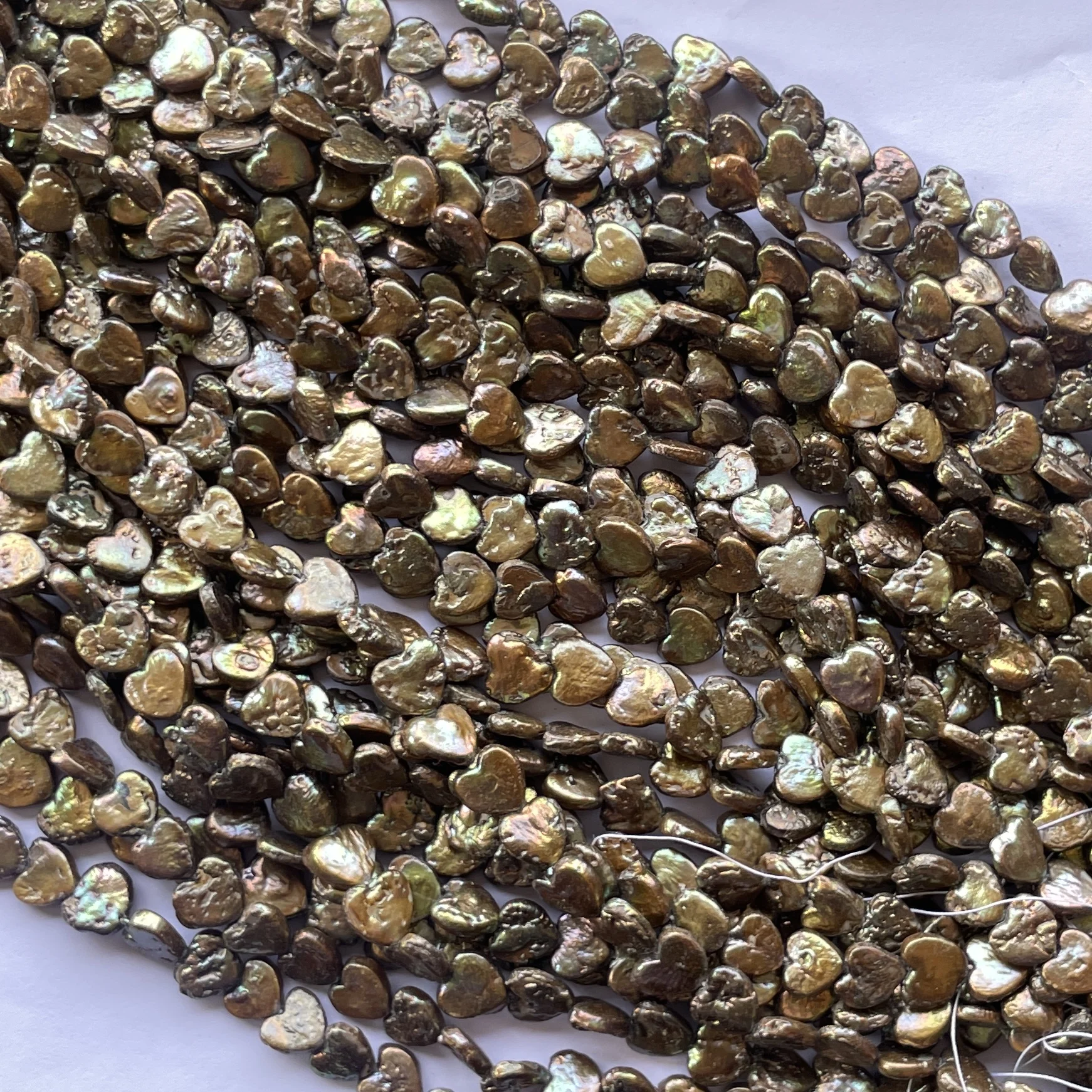 4mm 5mm 6mm Natural Golden Brown Freshwater Pearl Stone Smooth Heart Shape Beads Strands at Best Wholesale Factory Price Online