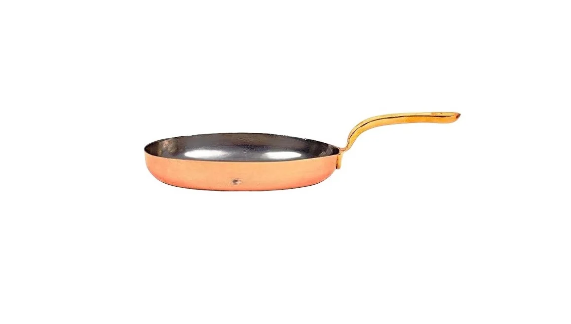 Simple Look Food Grade Stainless Steel Frying Pan With Copper plating In Customized Shape With Handle for Cooking Pot Fry Pan