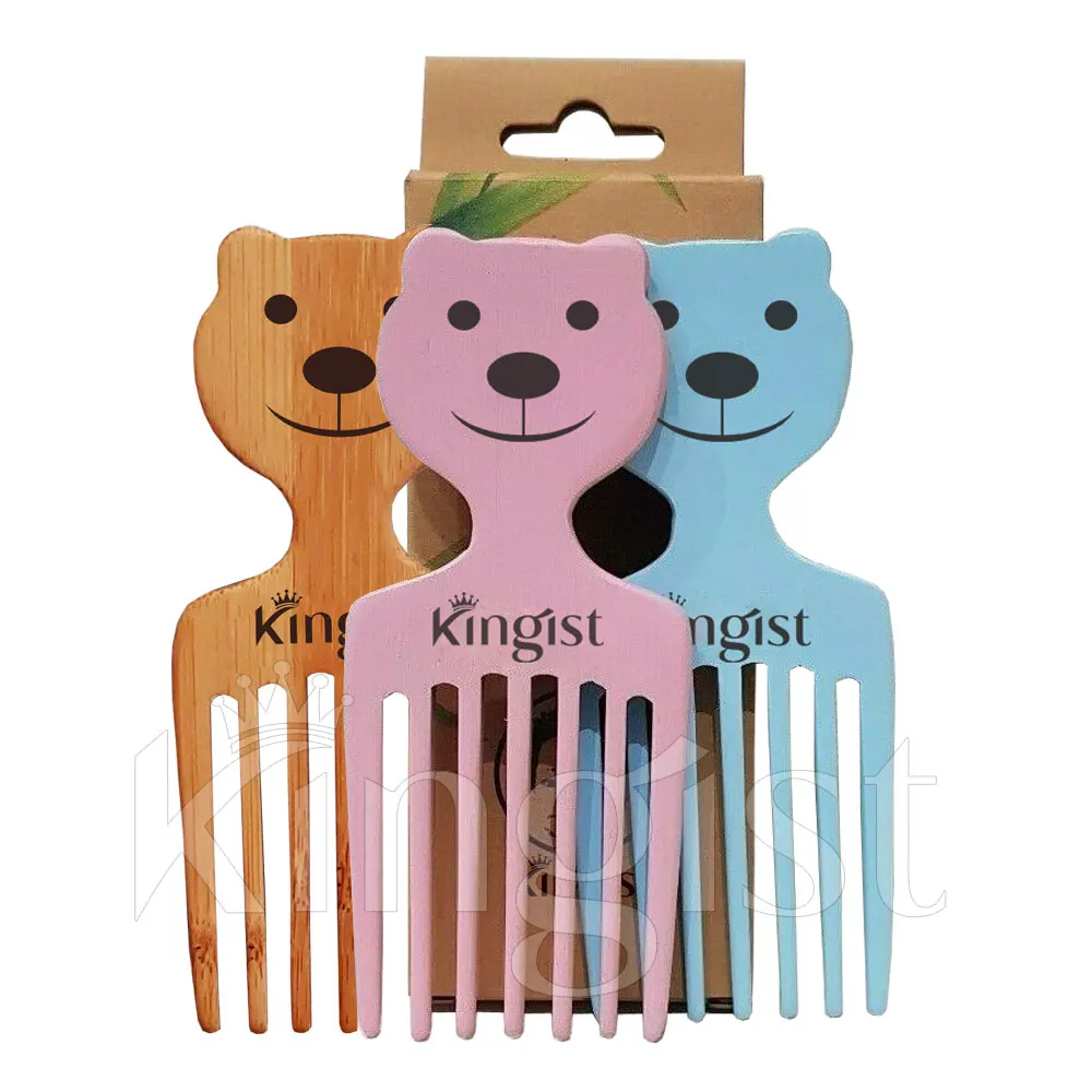 Newest Bear Design Wood Comb Wood Comb Hair Wooden Boys & Girls Comb
