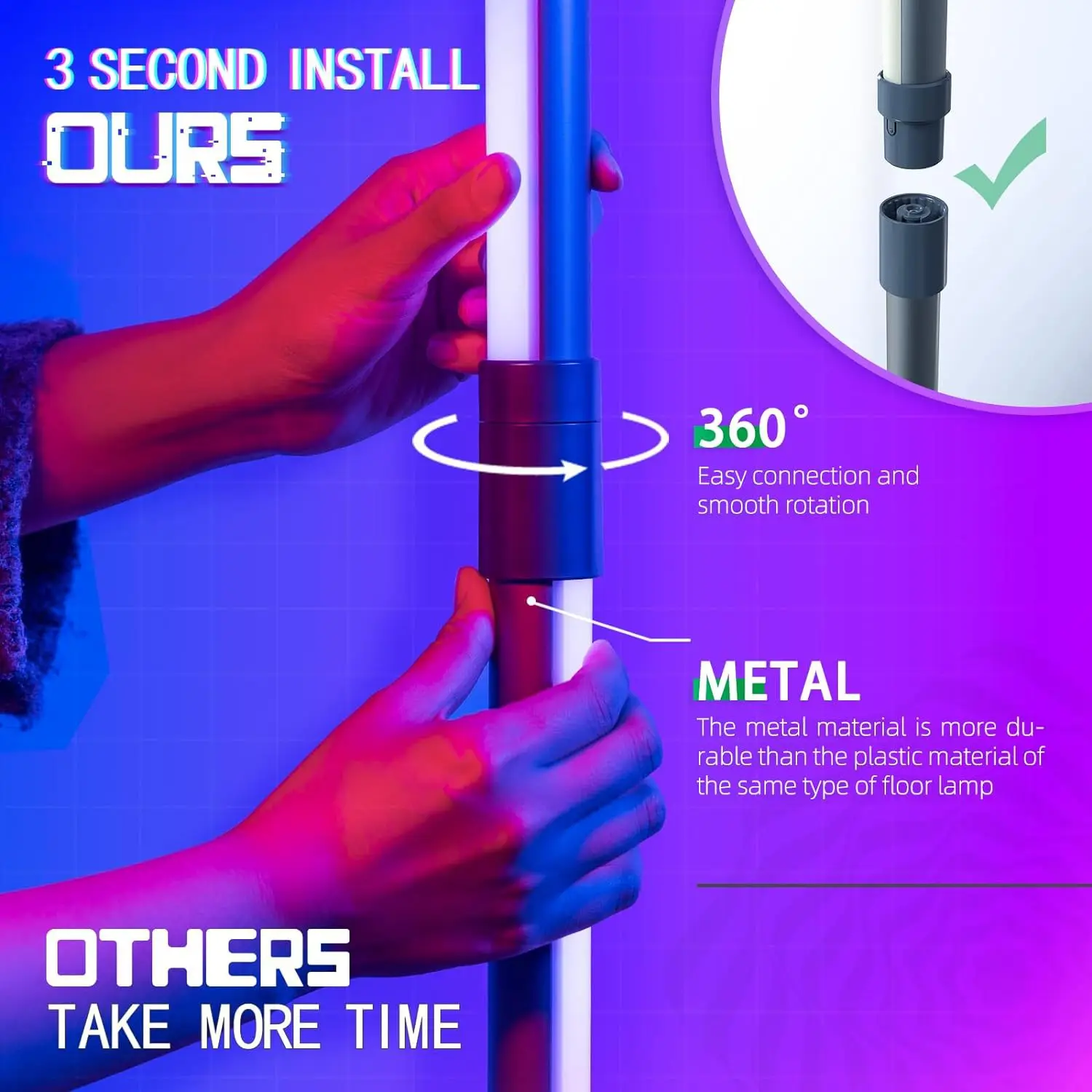 Прямая Продажа с завода домашний штатив rgb светодиодный Угловой напольный светильник dc12v 1a 12w стоячая атмосферная лампа