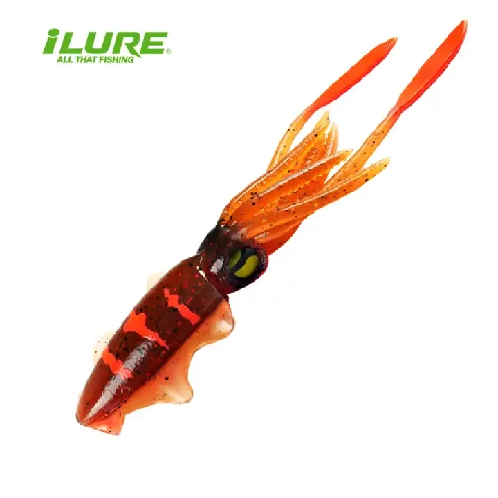 Customized Logo Fishing Lures Artificial Soft Bait PVC Multi Color Dionic Design 145 mm Squid Lures with Vivid Swimming Posture