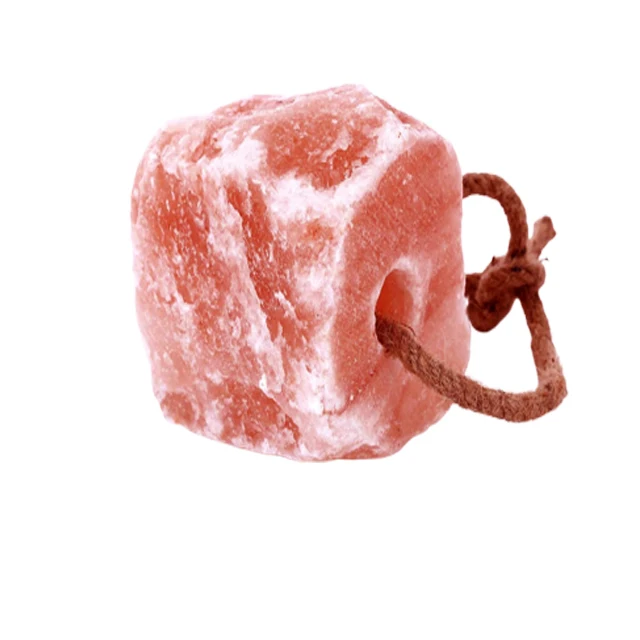 Animal Licking Himalayan Pink Salt Natural Pure Salt Block on Rope for Horses Deer Cattle Rabbits Himalayan edible salt