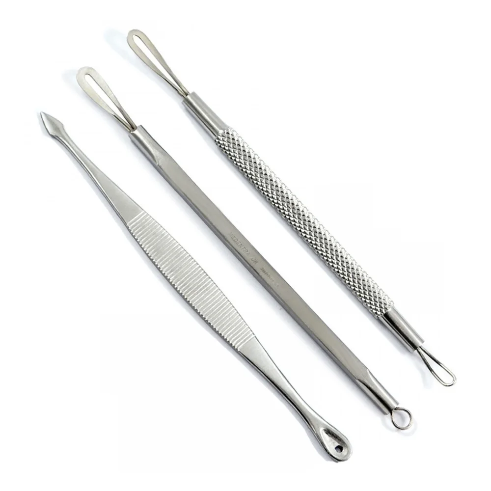 Superior Quality Facial Extractor Comedones Blackhead Remover Acne Removal Pimple Extractor Stainless Steel Facial Care Tools