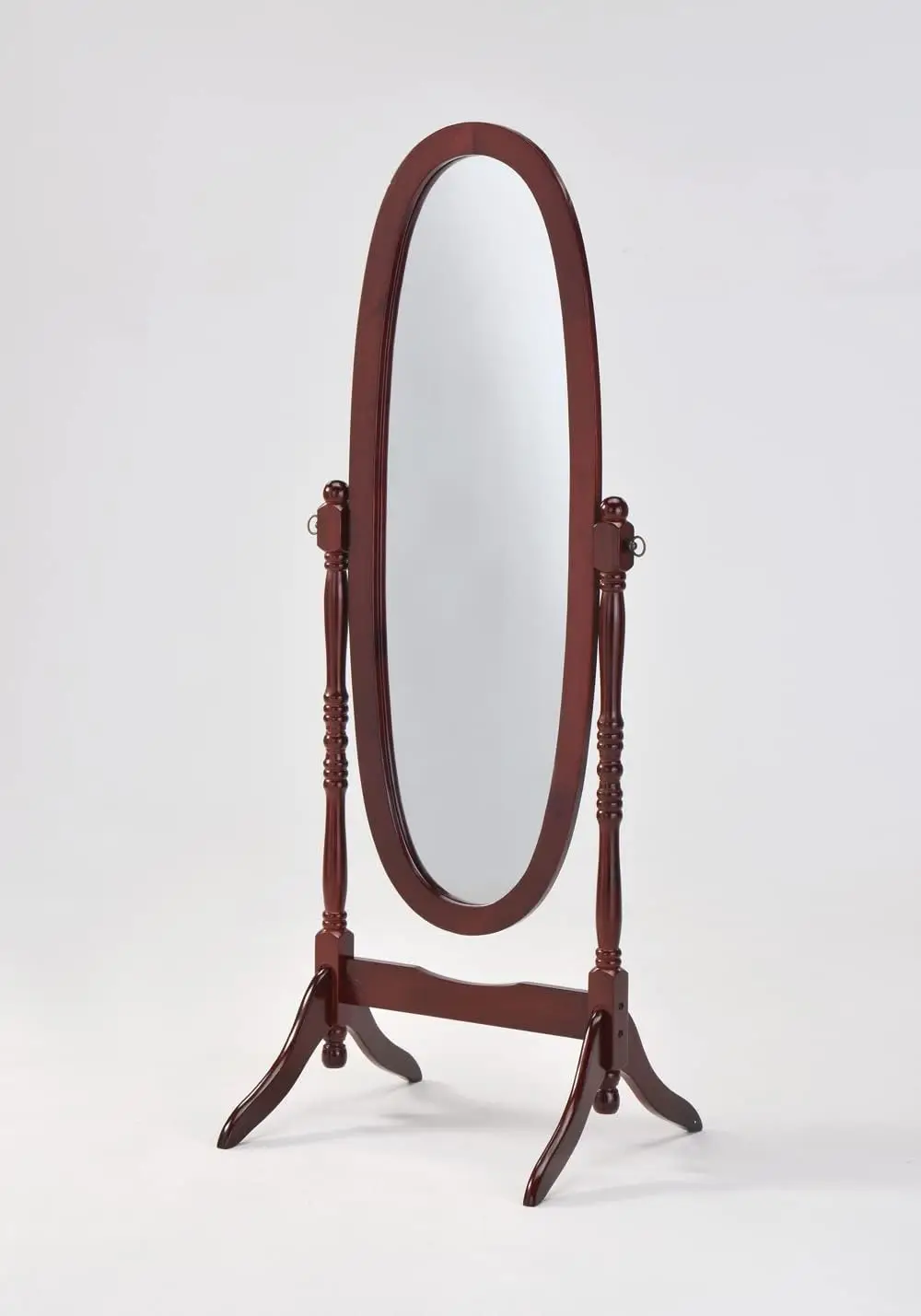 Swivel Adjustable Full Length Oval Wood Floor Mirror Dressing Full Length Wood Floor Standing Mirror