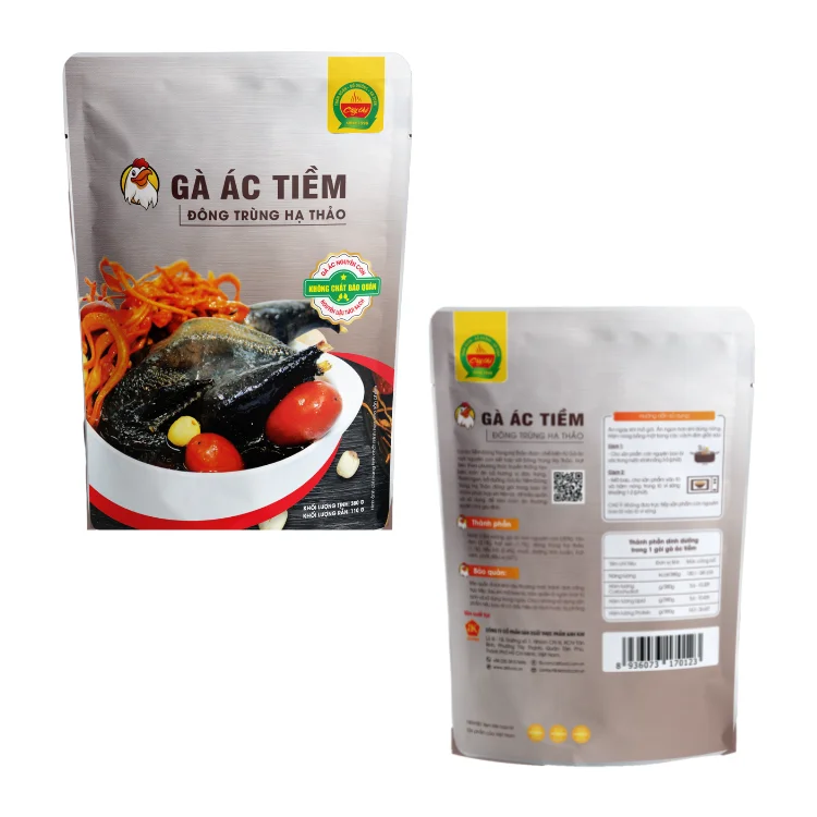 Slow-cooked Black Chicken with Cordyceps fresh soup High Quality no added color ready to eat ISO packing in bag made in Vietnam