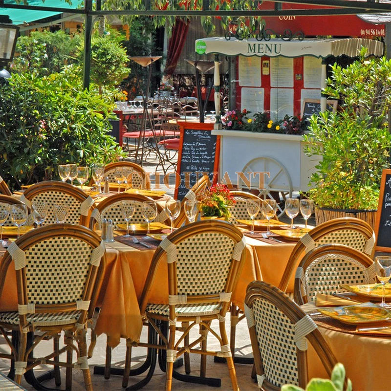 Outdoor Europe  French Bistro Chairs Waterproof  PE Rattan Wicker Chair