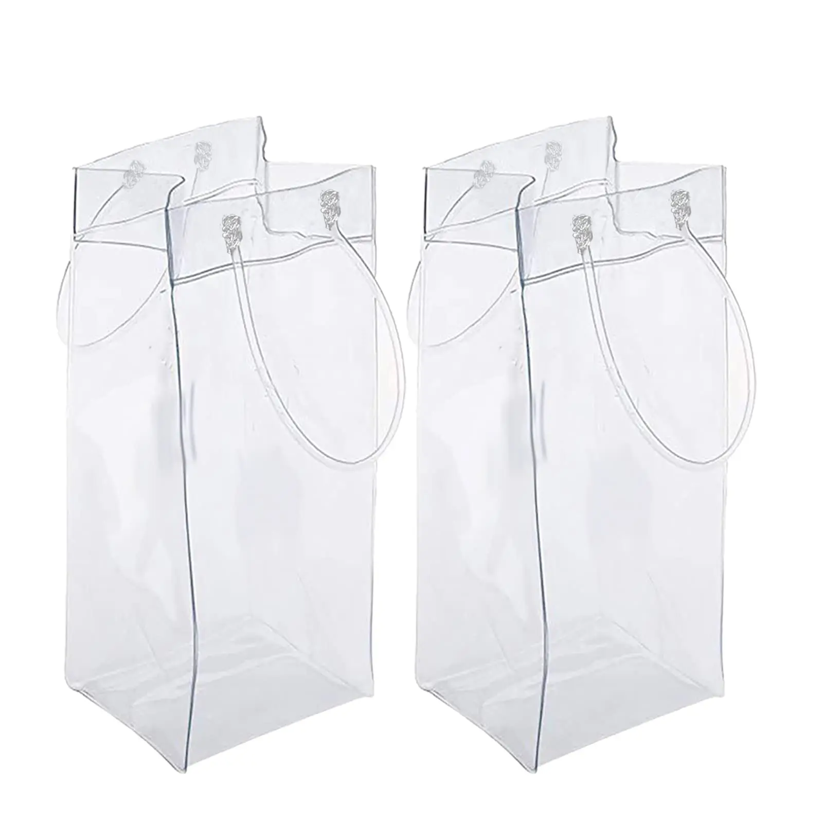 cheap Portable Collapsible Clear PVC White Wine Chiller Ice Bag and Wine Ice Bag for Outdoor Party Cold Beverage