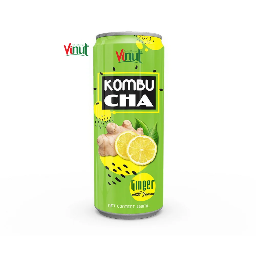 250 мл VINUT тропический фруктовый сок банка (луженая) OEM хорошее качество Kombucha с имбирем лимонный производитель во Вьетнаме