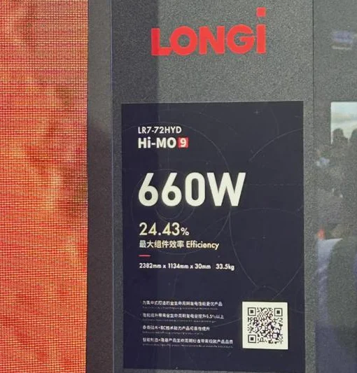Longi Hi-Mo 9 Bifacial Solar Panel Prices Half Cells 625-660W Dual Glass Solar Panels With Tuv/Ce Certification