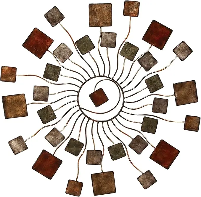 TMH Centered Elegance Metal Wire Wall Art with Intricate Middle Square Design for Modern and Sophisticated Home Decor