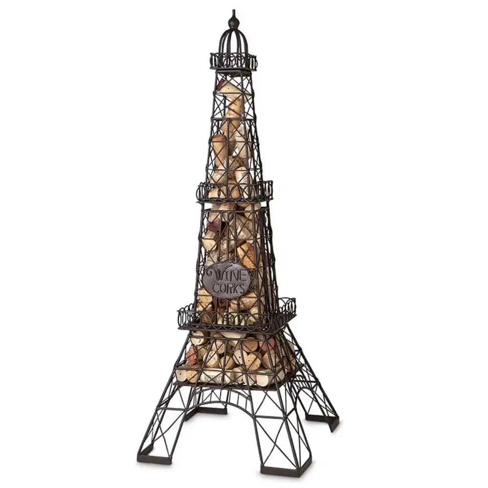 Exclusive Design Manufacturer & Wholesaler Eiffel Tower Metal Iron Wine Cork Holder Wine Holder Wall Mounted Wine Holder