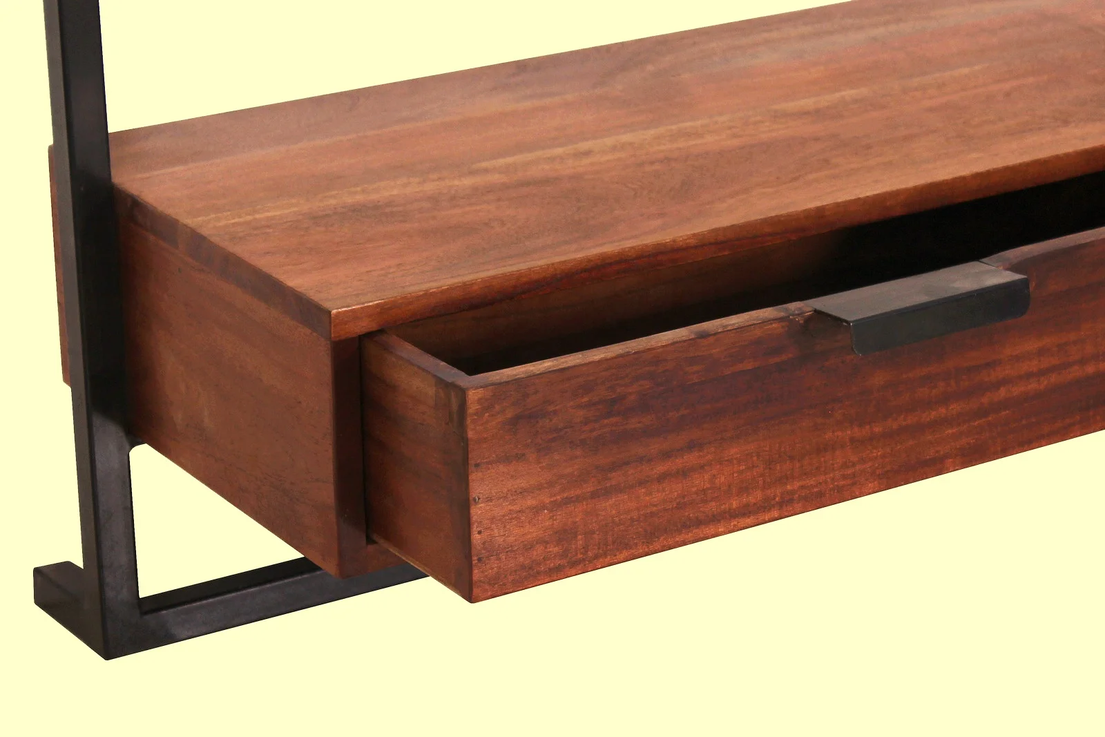 Wall Hanging Storage One Drawer Cabinet made from Best Iron Frame and Solid Mango Wood for Living Room and Bedroom Decoration