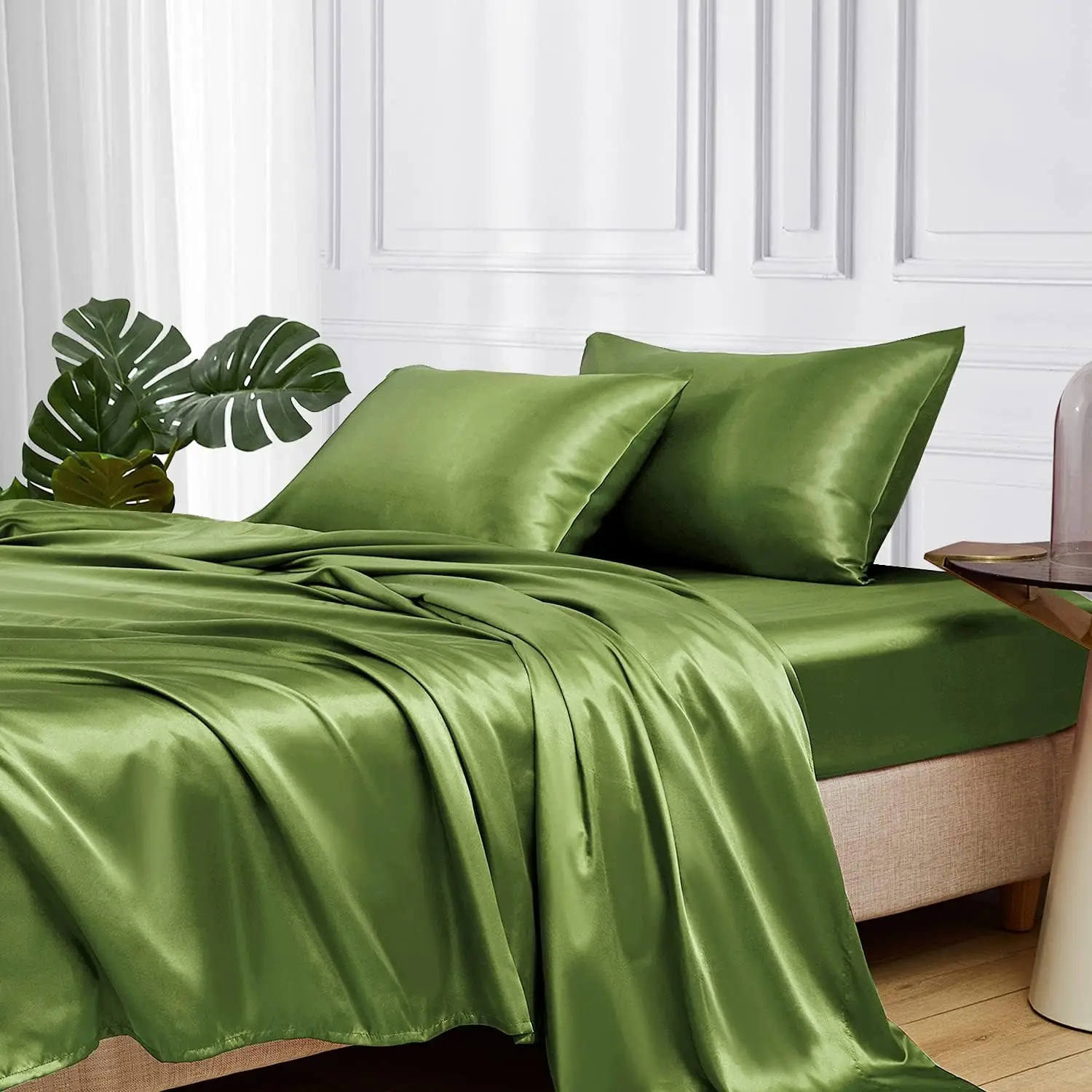 Silk Sheets Set 100% Charmeuse Mulberry Silk Bed Sheet Set, Thick, Heavy Silk, Deep Pocket OEM Made In Vietnam